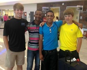 Zach, Abel, Eric and John at the airport.