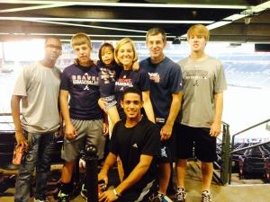 The Dean family, Abel and Eric at Turner Field.