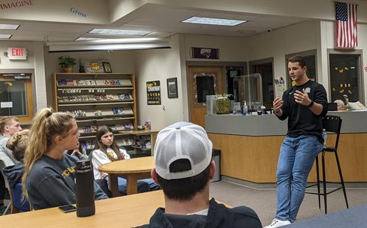 Brock speaking in the BCLUW  HS library in March of 22 before he was drafted Brock speaking in the BCLUW  HS library in March of 22 before he was drafted