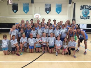 FCA Volleyball helping with a local camp.