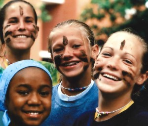 Girls enjoying faith and fellowship at a national FCA camp.