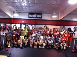 Sharing the Gospel at a Dalton High School female athlete workout session.