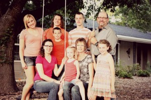 The Cole family outside their home in Texas.