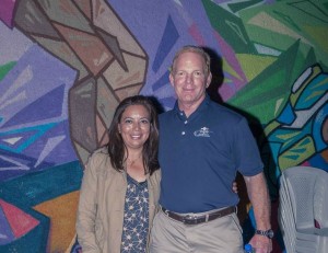 Veronica Ochoa and Jim Roquemore at the Guatemalan swearing in ceremony for the Central American and Caribbean Games.