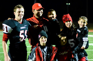 Team Roberts after the senior night game.