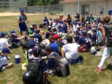 Dayton talking with campers Dayton talking with campers