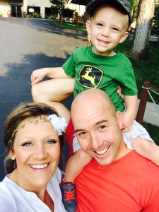 Patterson, husband Chris, and son Christopher.